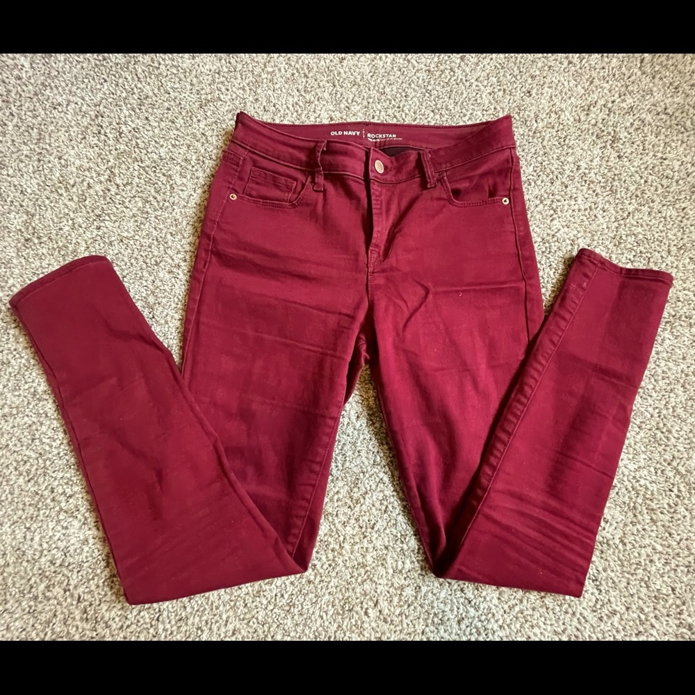 Wine red Old Navy rockstar skinnies